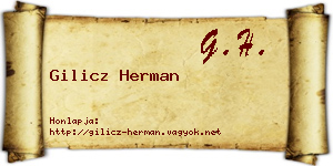Gilicz Herman névjegykártya